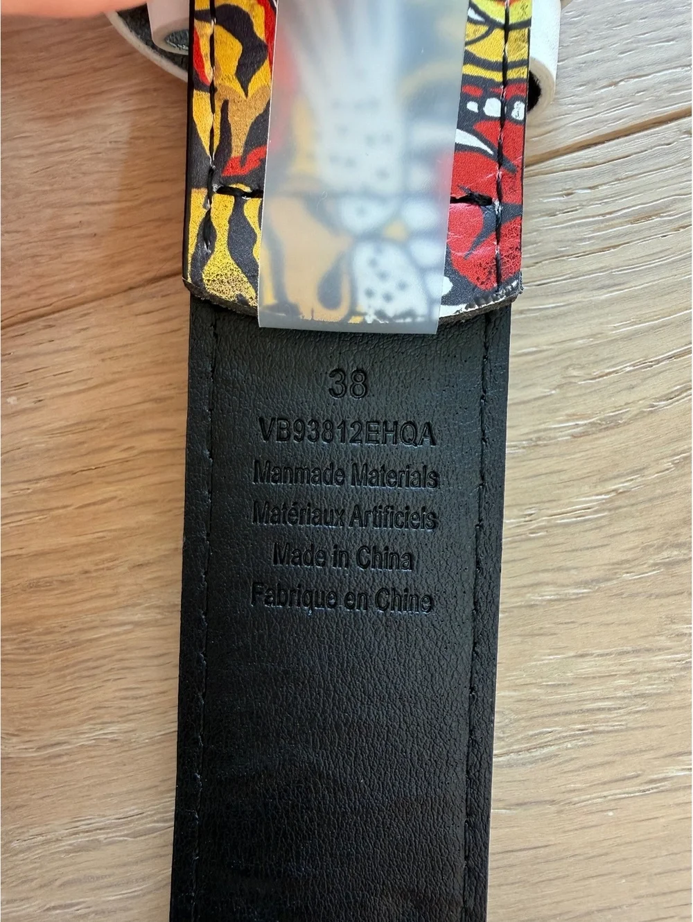Y2K Ed Hardy Tattoo Graphic Belt Size 38 Multicolor Punk Emo